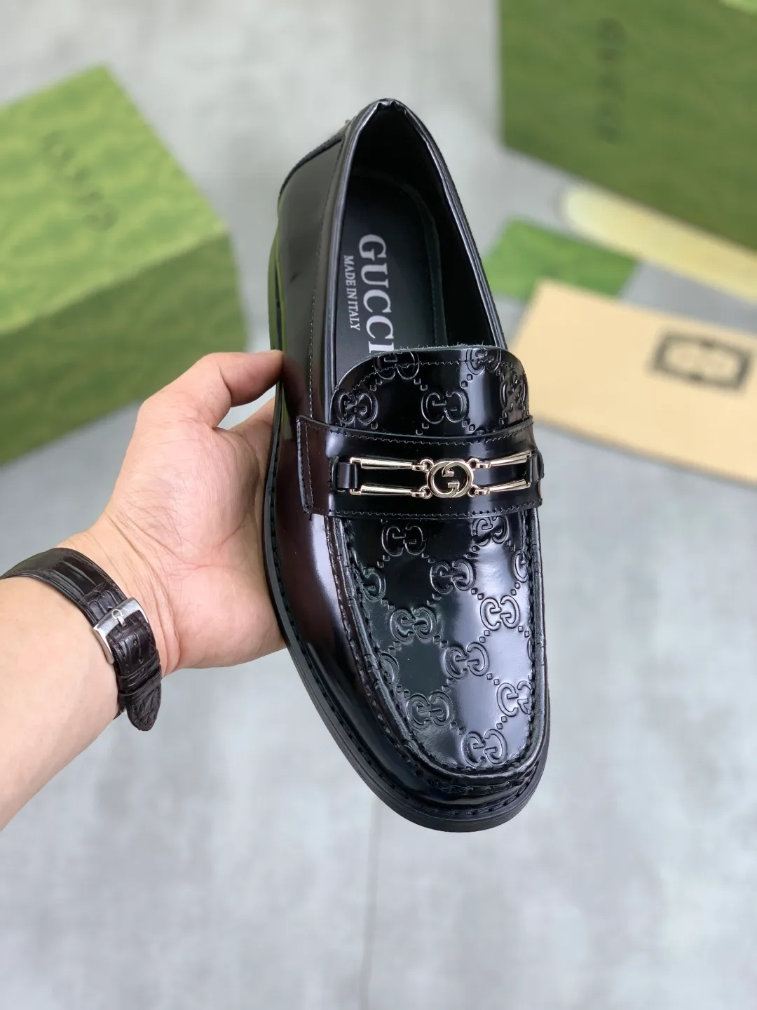 Men's men's shoes 💰P480 [New style] Water-dyed cowhide 💰💎💎💎 [Gucci] GUCCI high-end men's formal business leather shoes, original order 1:1 authentic goods! Original imported high-end open-edge beaded calfskin, original metal buckle, imported first-layer cowhide lining for feet, original outsole, men's shoe size: 38-45, 4️⃣ colors available